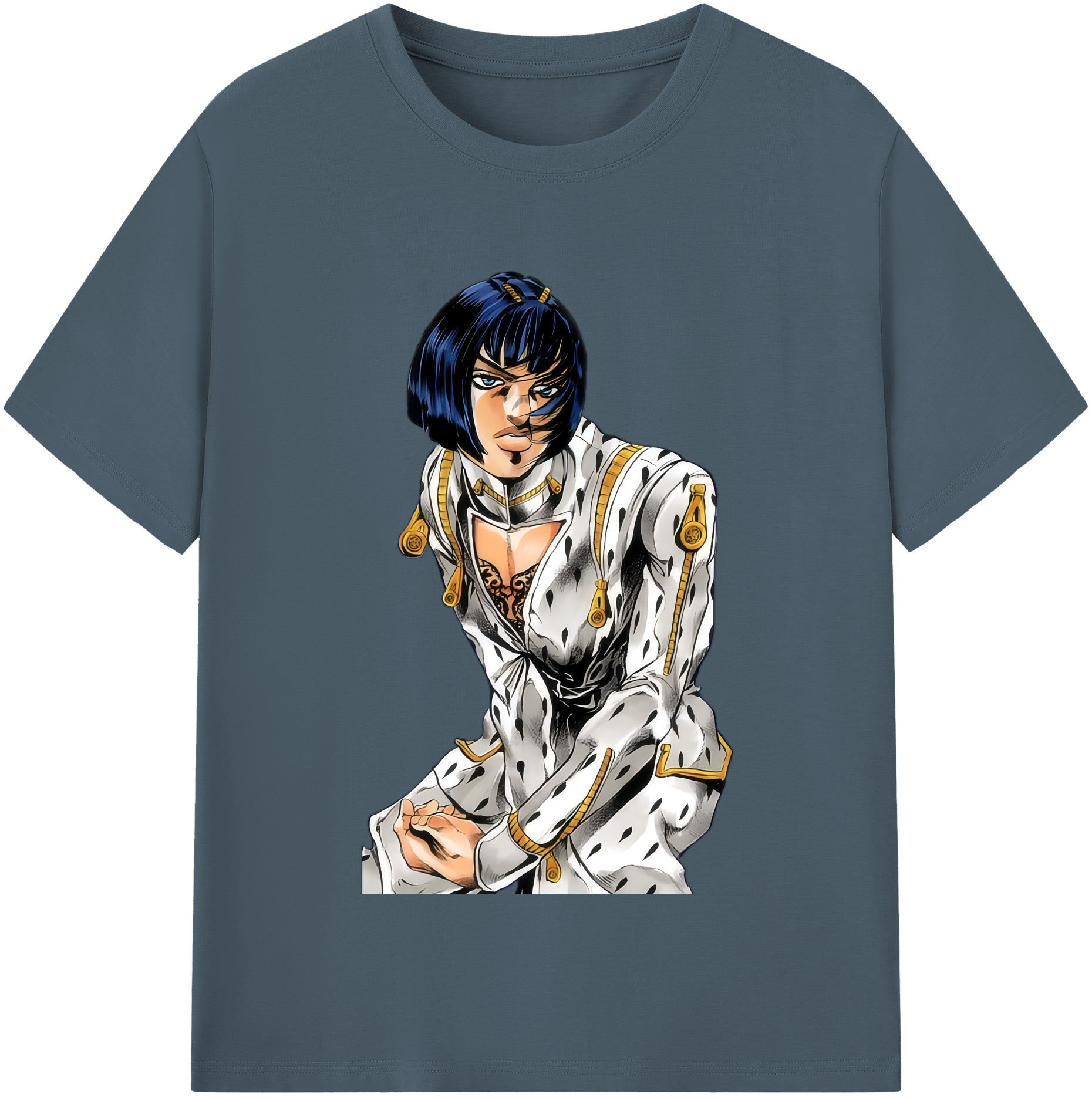 （画像用） ジョジョの奇妙な冒険 ブローノ?ブチャラティ JoJo's Bizarre Adventure Bruno Bucciarati 綿100％半袖Tシャツ（フロントプリント）